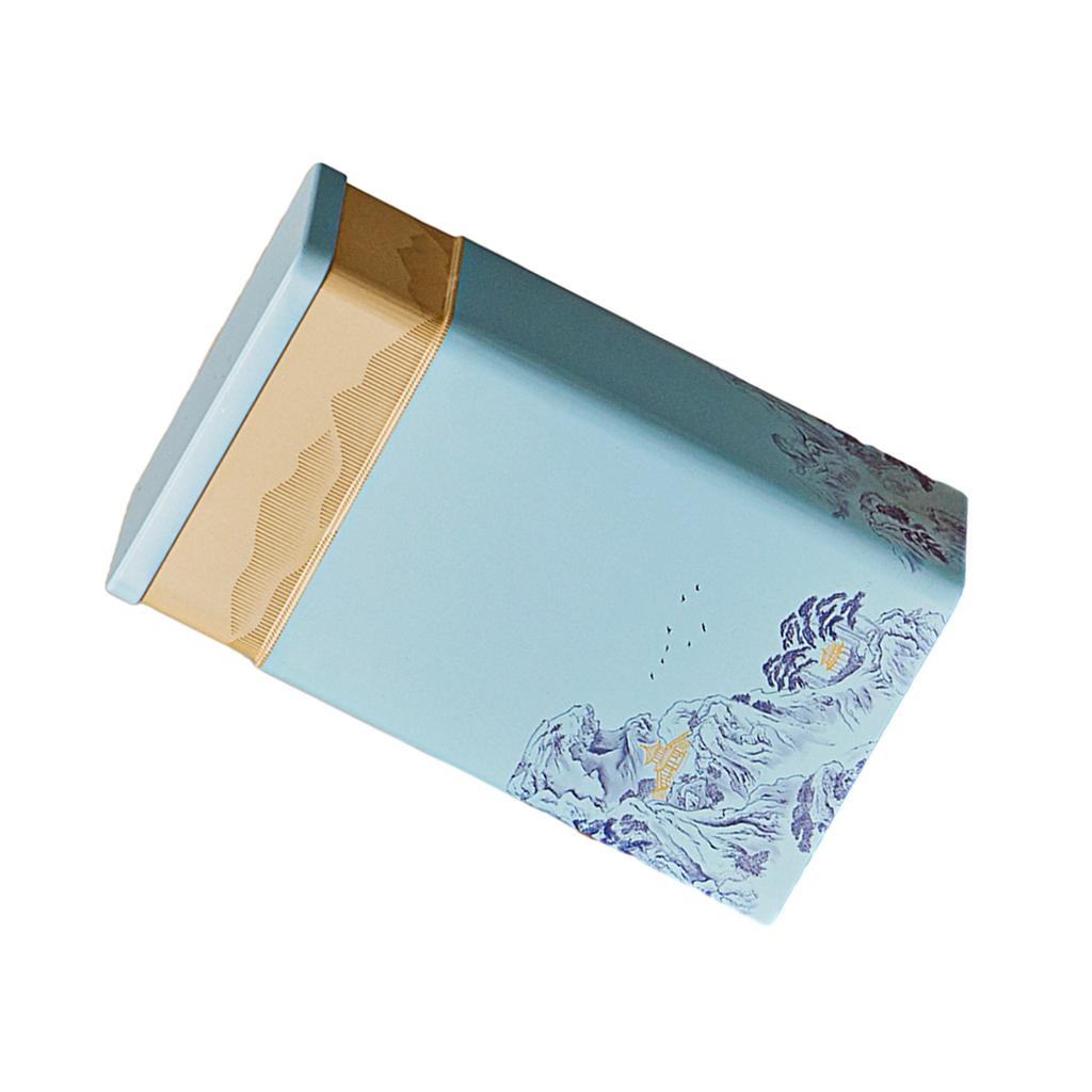 Compact Tea Container Portable Tinplate Tea Storage Box Tea Canister Tea Storage Jar Perfect for Home or Office Use