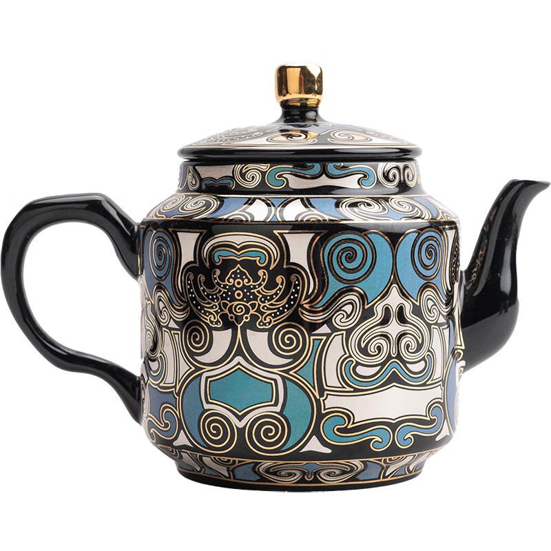 Chaxun Silver Kung Fu Teapot with Gold Inlay