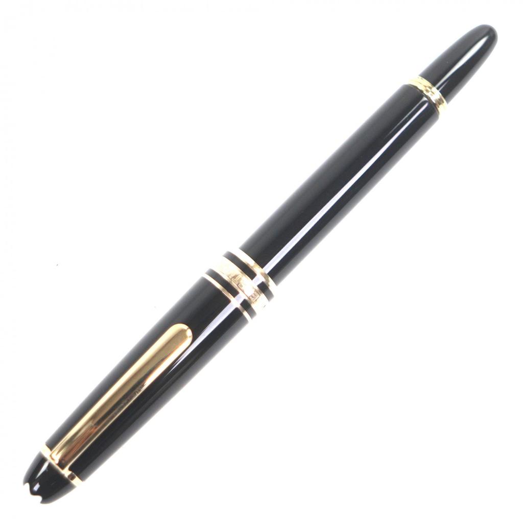 Great MONTBLANC Fountain Pen Meisterstuck Mozart White Star Black Gold 14K Mens Used