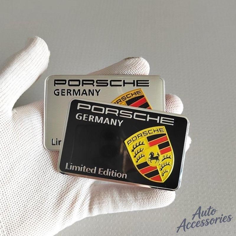 Car Styling 3D Aluminum Sticker Emblem Badge Decal Decoration For Porsche Cayenne Panamera Macan 911 718 944 918 Taycan Boxster FU3