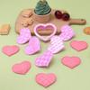 Valentine's Day Heart Cookie Cutters 3D Embosser Set for DIY Cartoon Biscuit Molds Pressable Cookie Stamps Pastry Bakeware