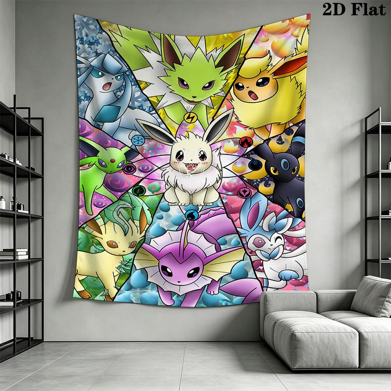 Pokmon Eeveelutions Tapestry Wall Tapestry Wallmounted Background Cloth Background Cloth Soft Atmospheric Background Cloth