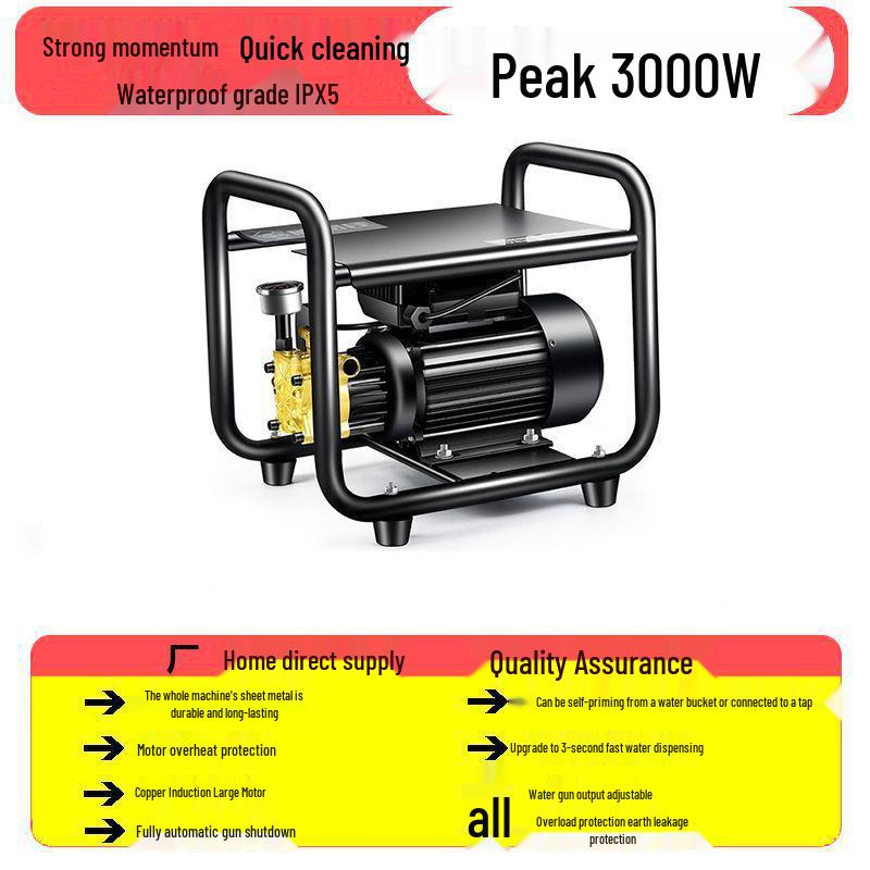 220V High-Power Portable Smart Car Wash - Automatic High-Pressure Cleaning Gun