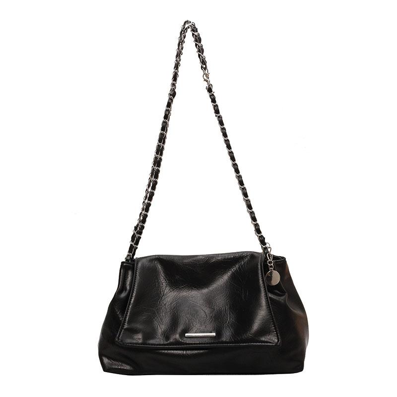 Spring and Summer Hot Sale Casual Large-capacity Soft Leather Tote Bag Korean Version Fashion Commuting Lazy Wind Chain Shoulder Bag Women