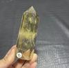 Natural Smoky Citrine Quartz Crystal Wand Single Pointed Quartz Stone Therapy Rod Magnetic Field Aggregation and Vertex
