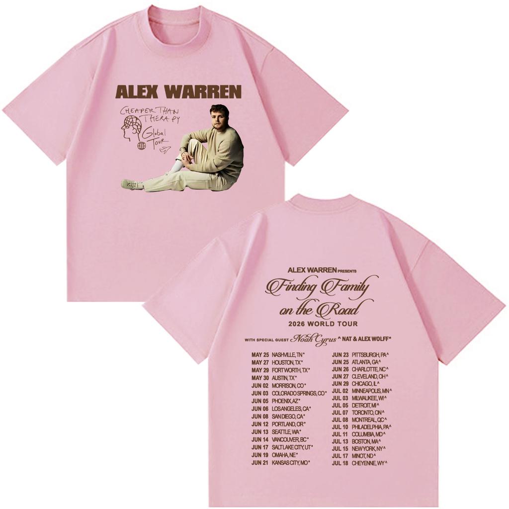 Alex Warren 2026 Tour Graphic Merch T Shirts Unisex Unisex Fashion Vintage Tshirts Short Sleeve Cotton Loose Hiphop Male T Shirts