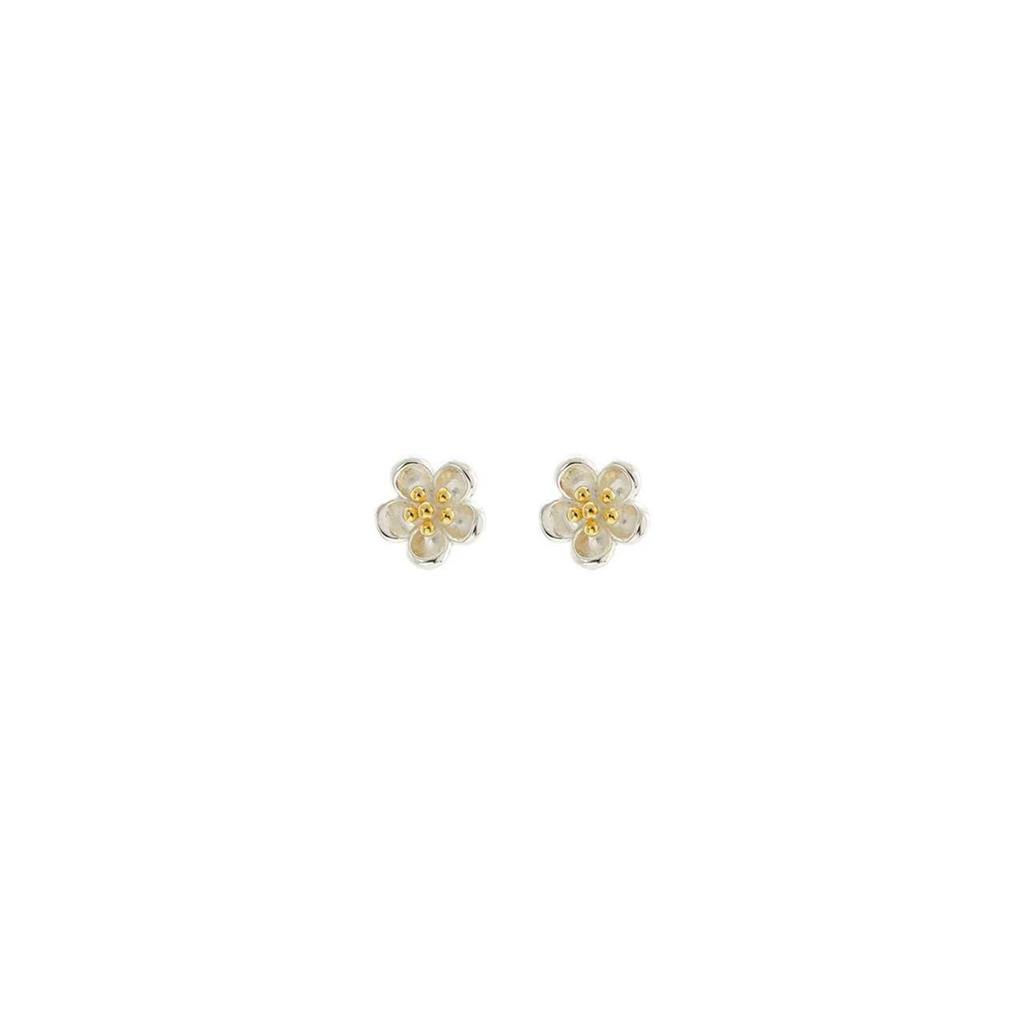 S999 Sterling Silber Blume Ohrstecker, Einfach & Vielseitig für Damen