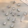 Transparent Crystal Nail Pile Diamond Luxury Heart Square Nail Art Rhinestones Gems Sparkle Glass Nail Stones Diy Charms