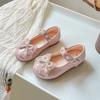 Girls Leather Shoes Mesh Lace Bows Kids Princess Shoes Round Toes Non-slip 2025 New Girls Flat Shoes Sweet Ins Trendy Soft Sole