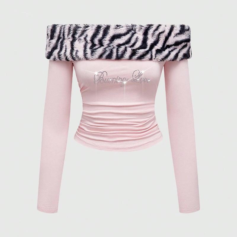 European and American slim fit sexy y2k letter printed exposed navel strapless top