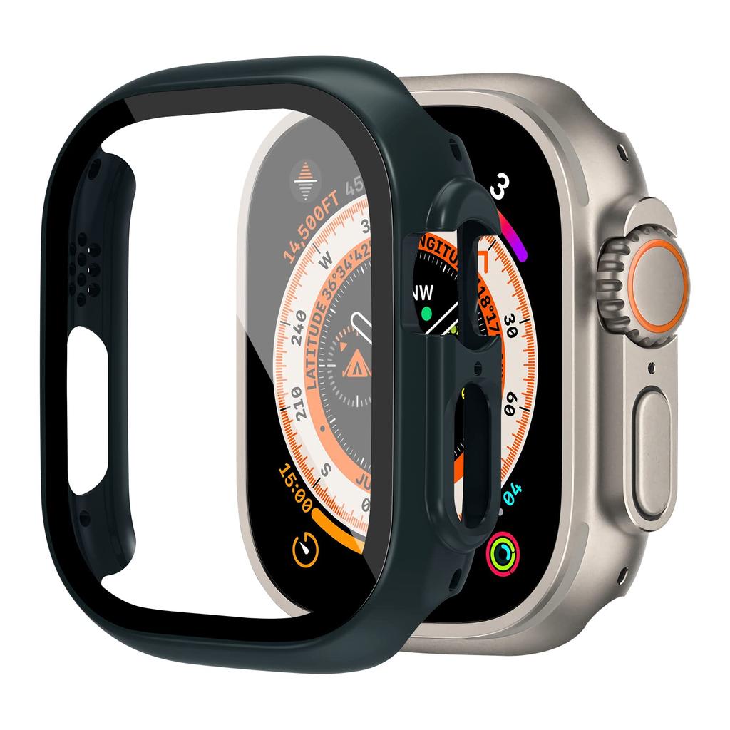 Glass+case For Apple Watch Ultra 2 3 49mm smartwatch PC Bumper+Screen Protector Tempered Cover iwatch series band Accessories