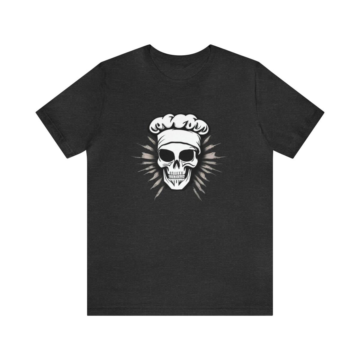 Badass Skull Chef Tee, Unisex Jersey Short Sleeve Tee S