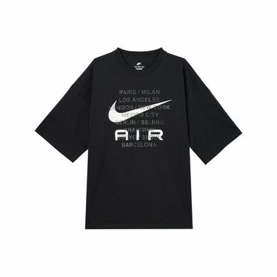 Men's Retro Crewneck T-Shirt with Letter Print, Black