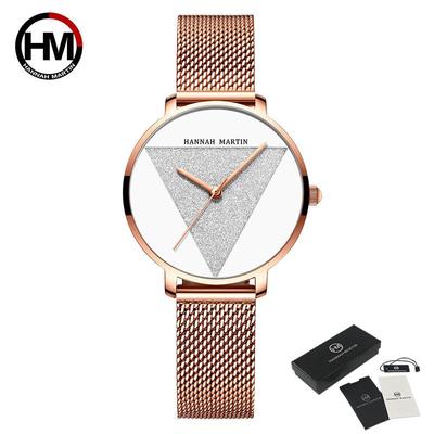 Original Design Frauen Uhren Mode Japan Quarz Bewegung Rose Gold 30m Wasserdichte Armbanduhren