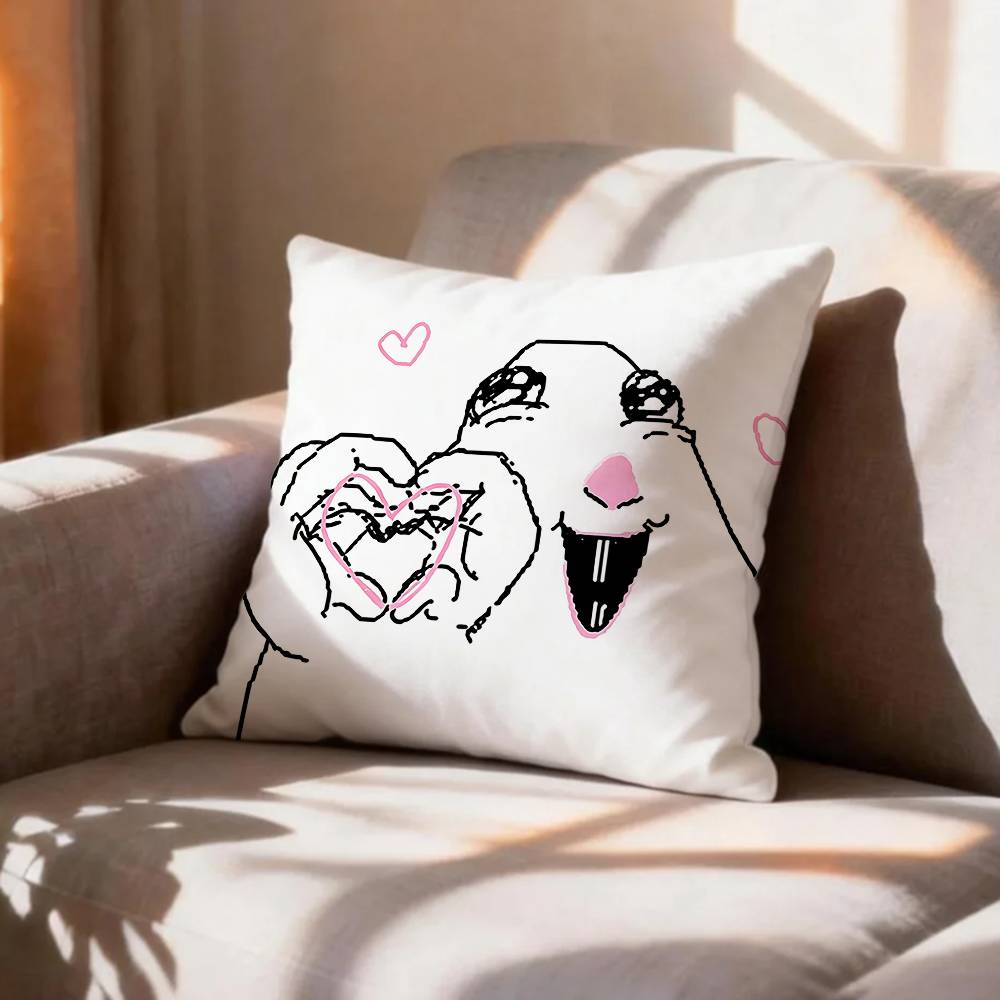 CartoonHCHamster Caveman Pillow Case Pattern Printed Pillowcase For Living Room Sofa Cushion Cover
