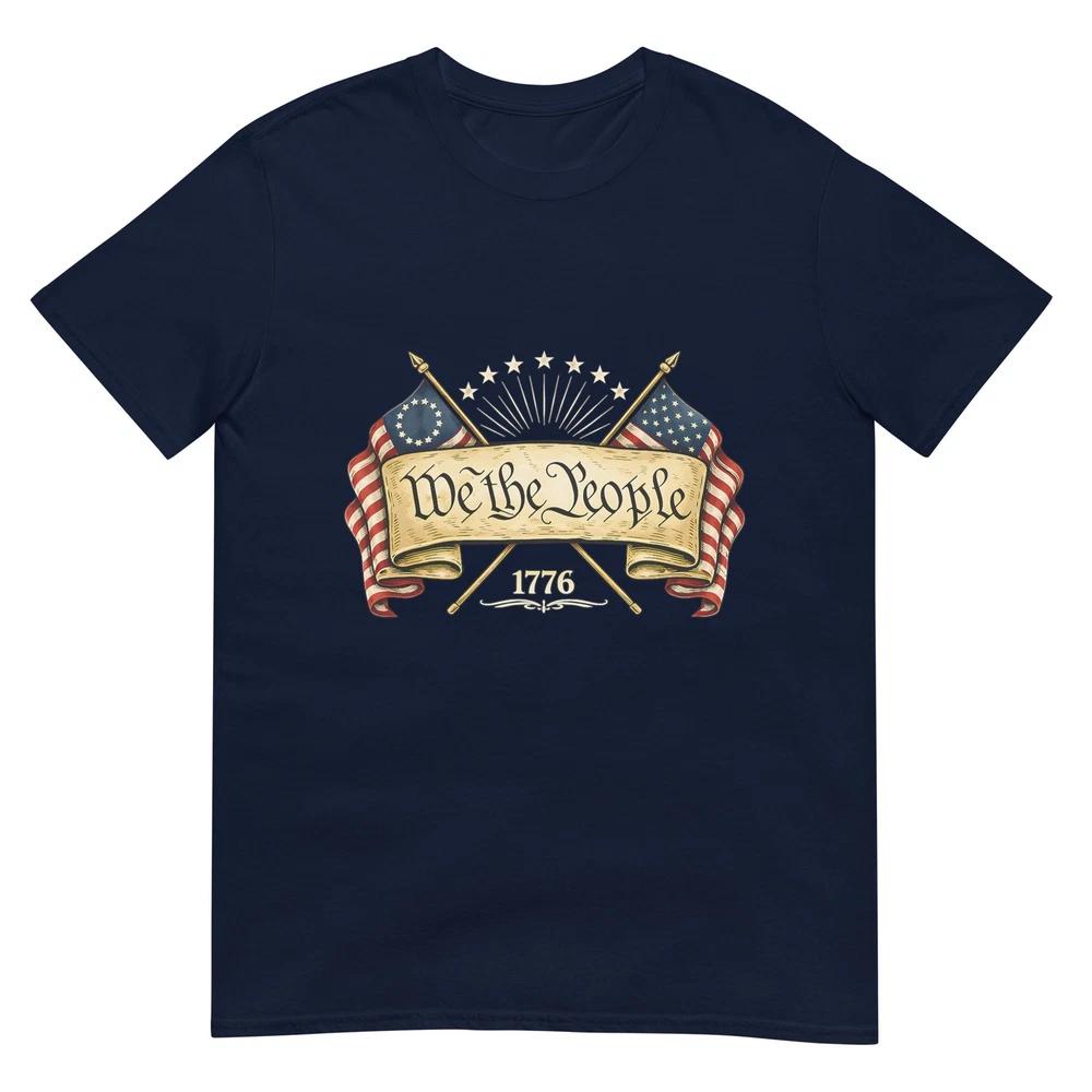 Patriotic Two Flags 1776 2026 We The People Tshirt