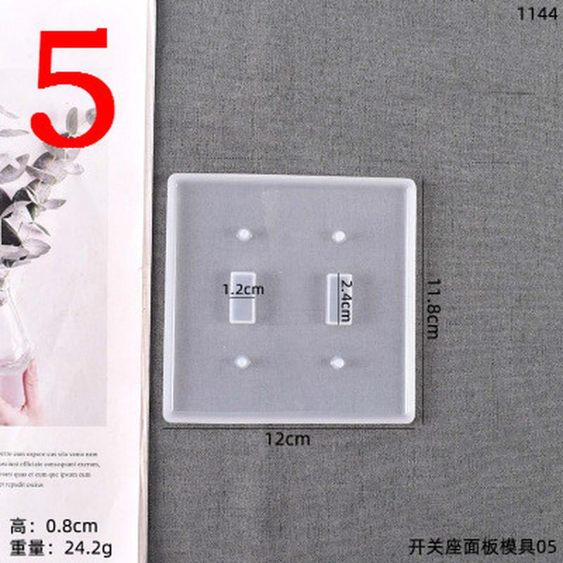 1PC Switch Board Silicone Mold Socket Panel Casting Mold Double Hole Square Single Hole Rectangle for DIY Handmade