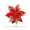 2pcs Christmas Glitter Poinsettia Flowers Xmas Tree Ornaments Home Decorations