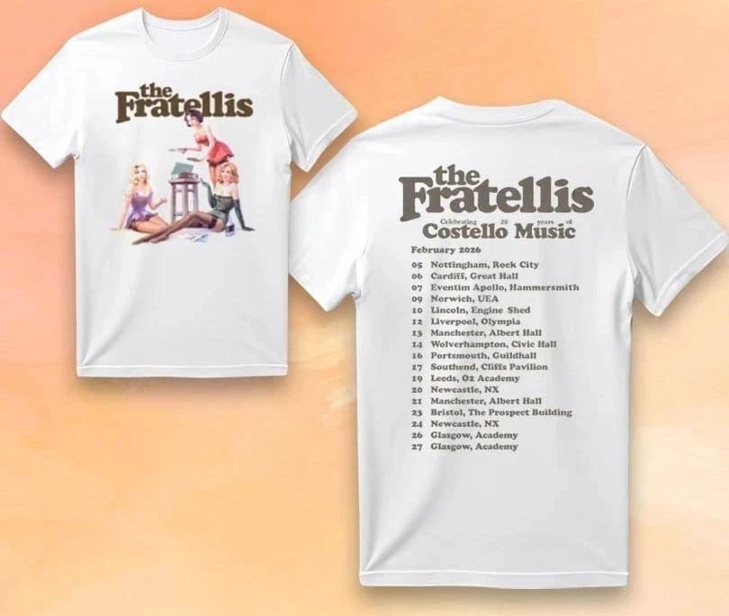 The Fratellis Costello Music Tour 2026 Double Side TShirt M