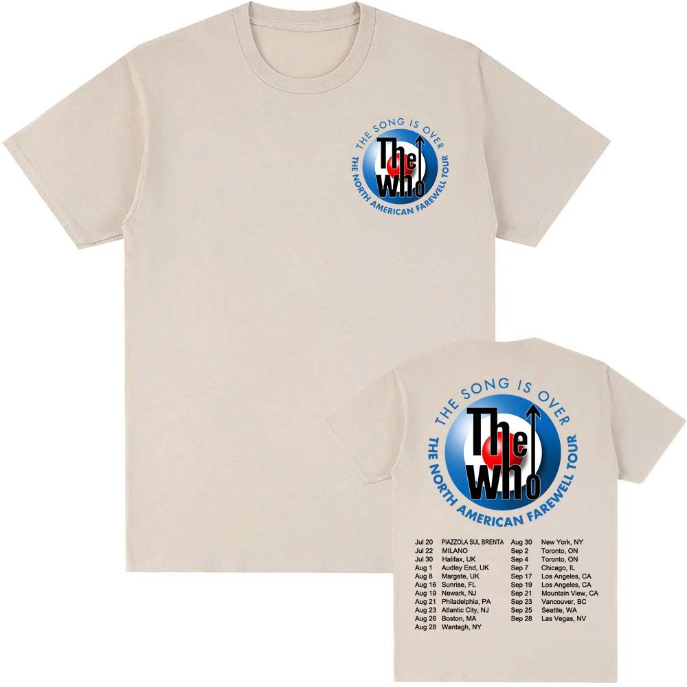 The Who The Song Is Over Tour 2025 T-shirt Graficzny Zespół Rockowy Unisex Streetwear Bawełna Męski Damski T-shirt Nadruk Odzież Koszulka