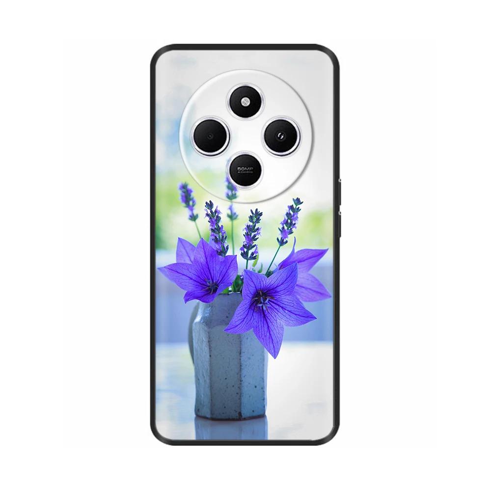 Shockproof Funda For Xiaomi Redmi A4 5G Case 6.88" Soft TPU Silicone Phone Cover For RedmiA4 2024 A 4 Capas Printed Heart Flower