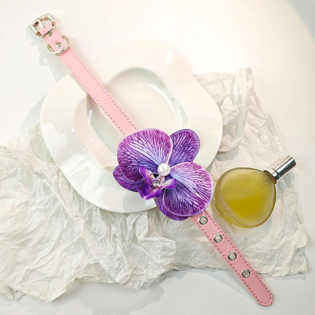 Super Immortal Mori Small Fresh Simulated Phalaenopsis Collar, Sweet And Pure Wind Gentle Three-Dimensional Flower Collarbone Chain Female