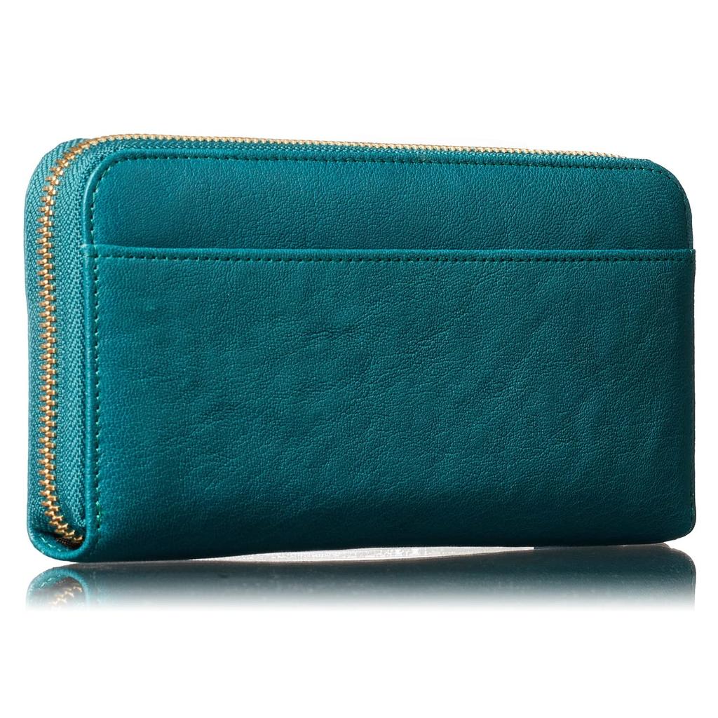 [VOICE] Align New Ranch Women's Lightweight Goat Leather Long Wallet with Fringe, Zipper Closure, Easy-to-Use Vertical Card Slots, and Clear Coin