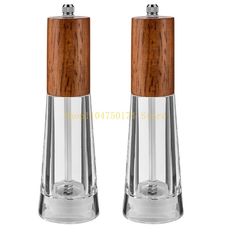 Acrylic Spices Pepper Mill Salt and Pepper Black Grinder With Adjustable Grinder top sale