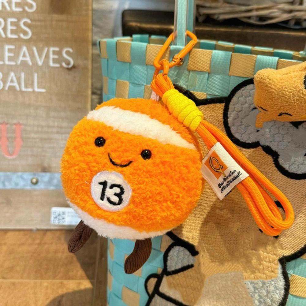 Soft Billiards Plush Key Ring 6 Colors Backpack Key Chain Billiard Balls Pendant Christmas