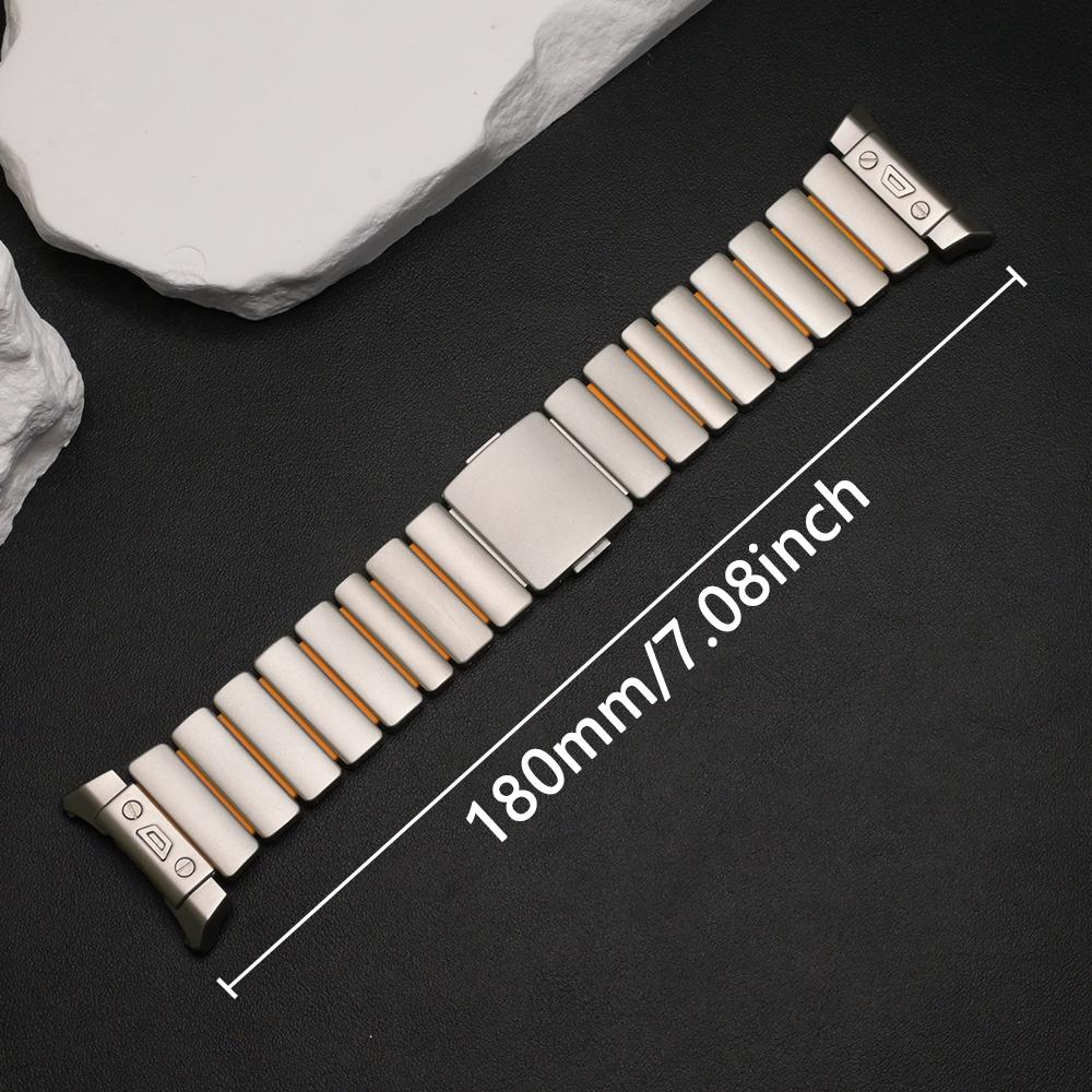 Titan-Uhrenarmband für Samsung Galaxy Watch 8 Classic 46mm 44mm Lückenlos Metall-Gummi-Armband für Samsung Galaxy Watch7 Ultra 47mm 2025/2024 Manschettenarmband