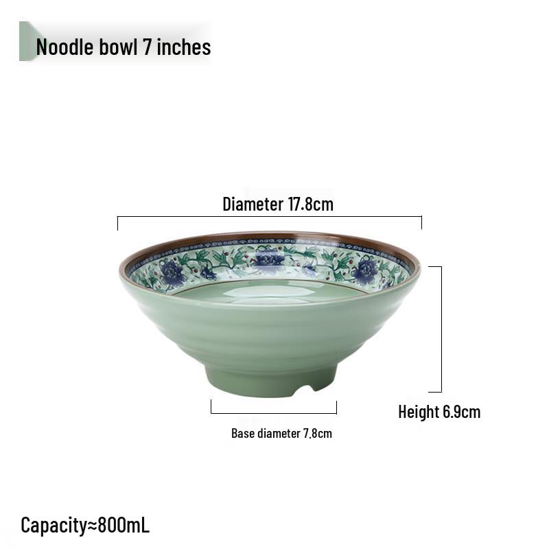 Jingyu Melamine Blue & White Chinese Noodle Bowl