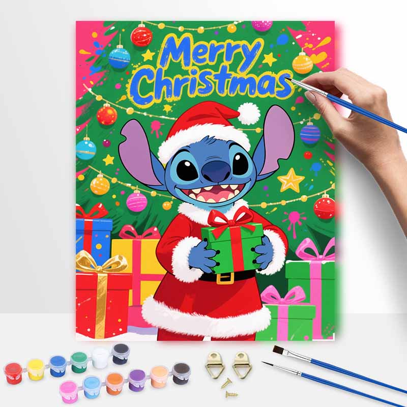 Disney Stitch Christmas oil painting art kit handmade painting diy home decoration