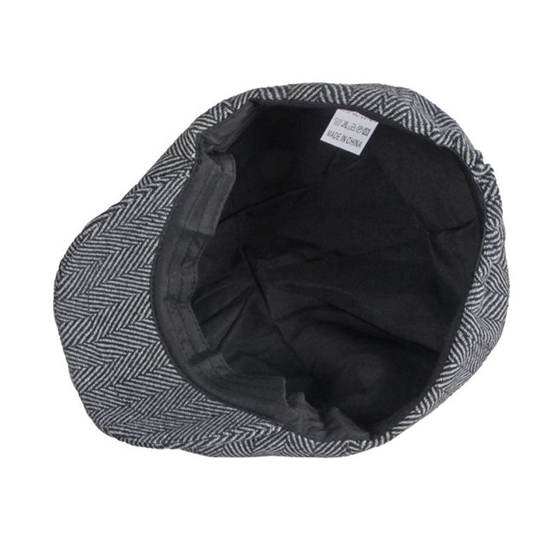 Four Seasons Striped Men Octagonal Hat Autumn Painter Hat British Newsboy Hat Male