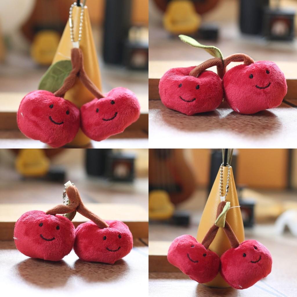 Cute Jellycat Cherry Stuffed Animal Keychain Soft Short Plush Backpack Accessory