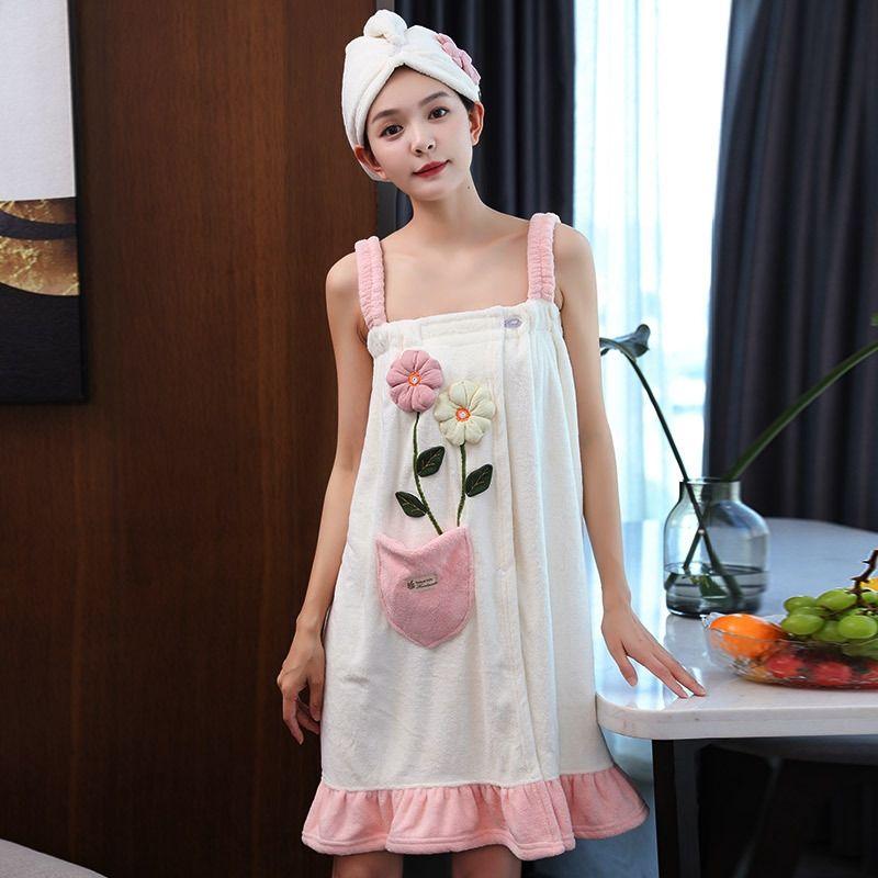 

Банная юбка для дома, женщины могут носить обернутое полотенце, чтобы принять ванну, впитывающий банный халат для взрослых, банное полотенце one size