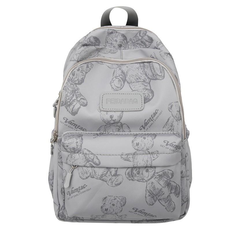 High-face Value Small Fresh Backpack Girls Light Large Capacity Junior High School Students Schoolbag Bear Casual