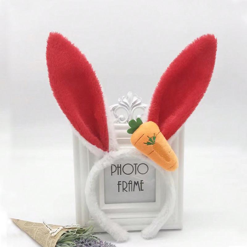 1pc Easter Bunny Ears Headband Cute Plush Bunny Ears Carrot Headband Hair Accessories Women and Girls Headband Decoration