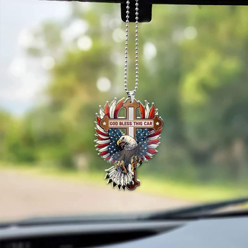 Eyecatching American Acrylic Eagle Flag Car Ornament Colorful Hangings For Home Decor