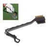 Sided Brass Wires Nylon Golf Brush with Clip Cleaning Kit Tool Golf Club Brush Groove Ball Cleaner