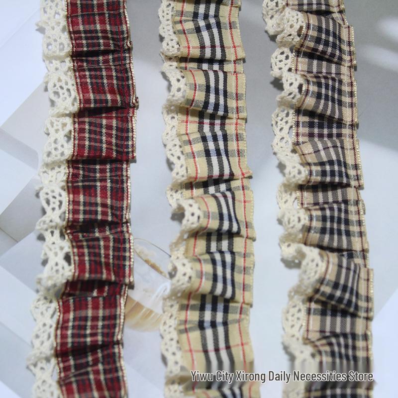 Bordo in Pizzo Pieghettato a Doppio Strato per Abbigliamento & Accessori Fai-da-Te