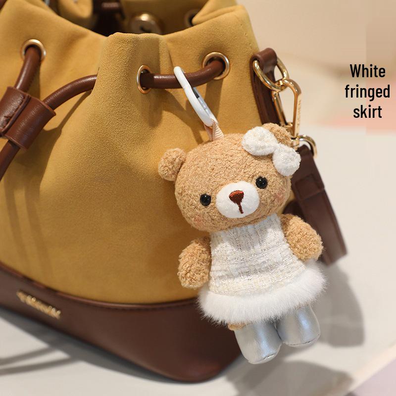 Cute Bear Plush Keychain Charm - Cartoon Doll Couple Gift