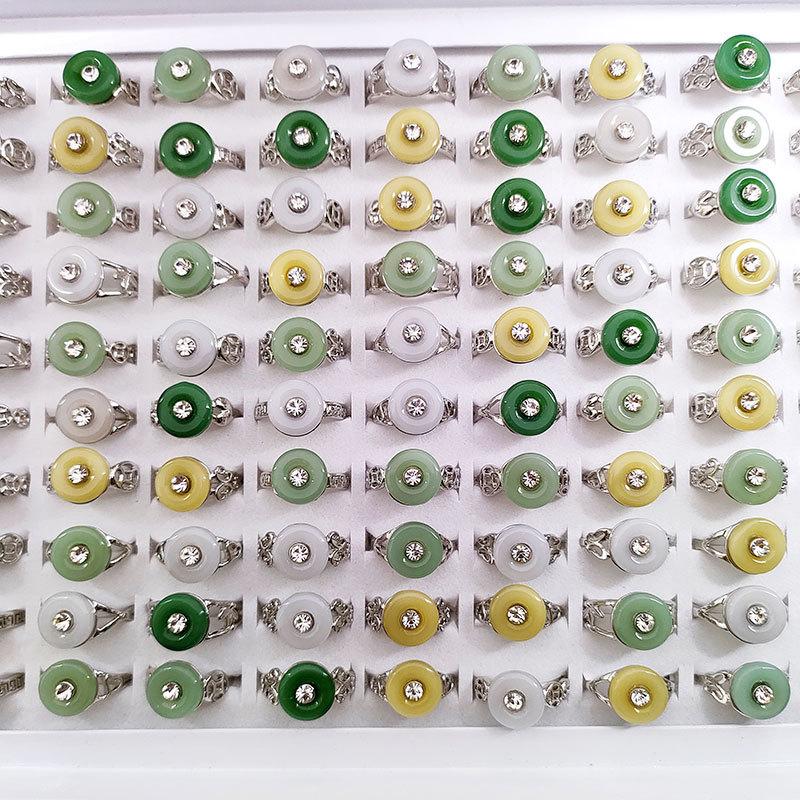 

10 шт. женские круглые стеклянные аксессуары, кольца на указательный палец, ювелирные изделия