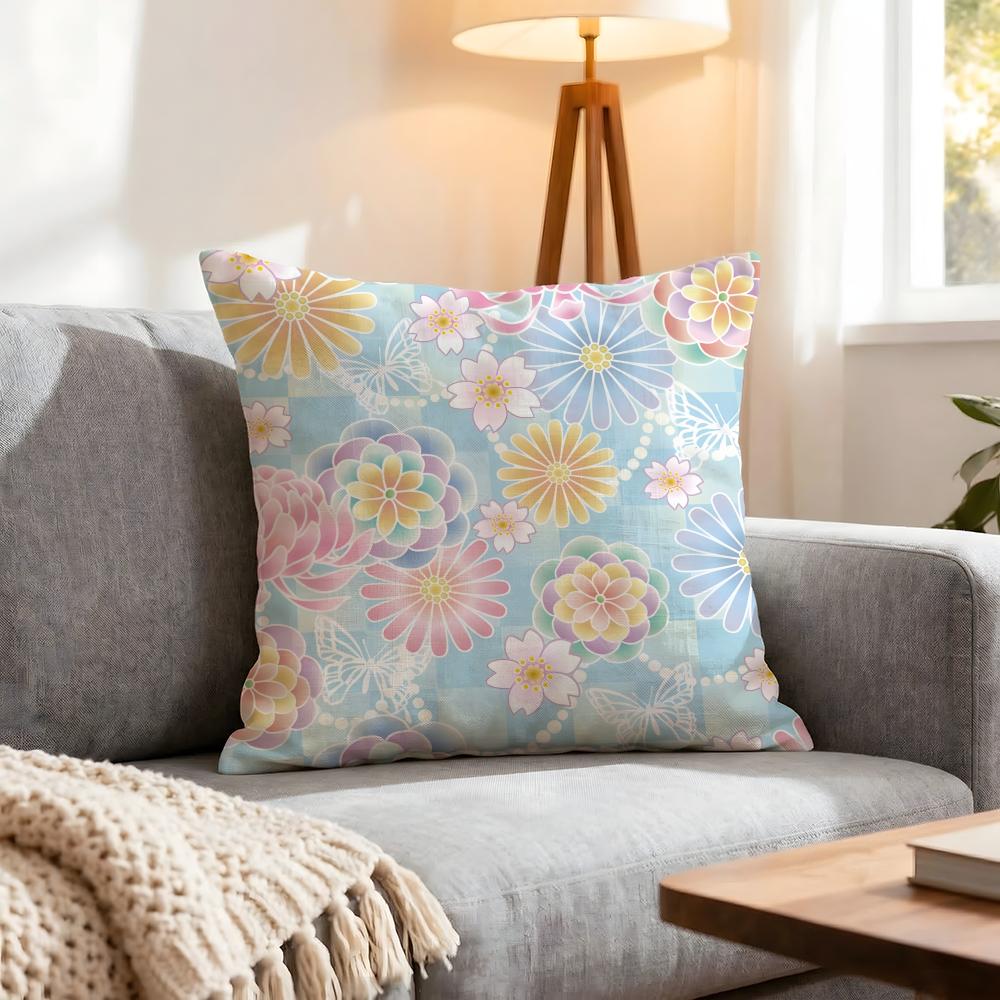 Chinese Traditional Floral Cushion Cover 1Pcs Decorative Covers Soft Cushion Case For Sofa Couch Decor 40X40 45X45 Pillowcases