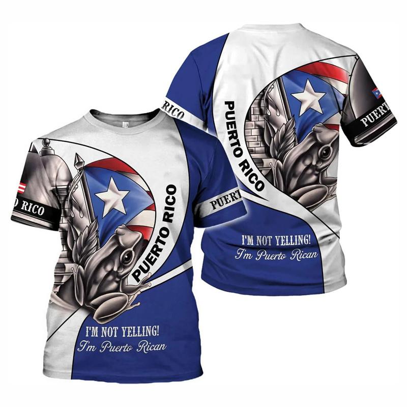 Puerto Rico Flag Graphic T-shirt Men 3d Printed T Shirt Children Short Sleeves