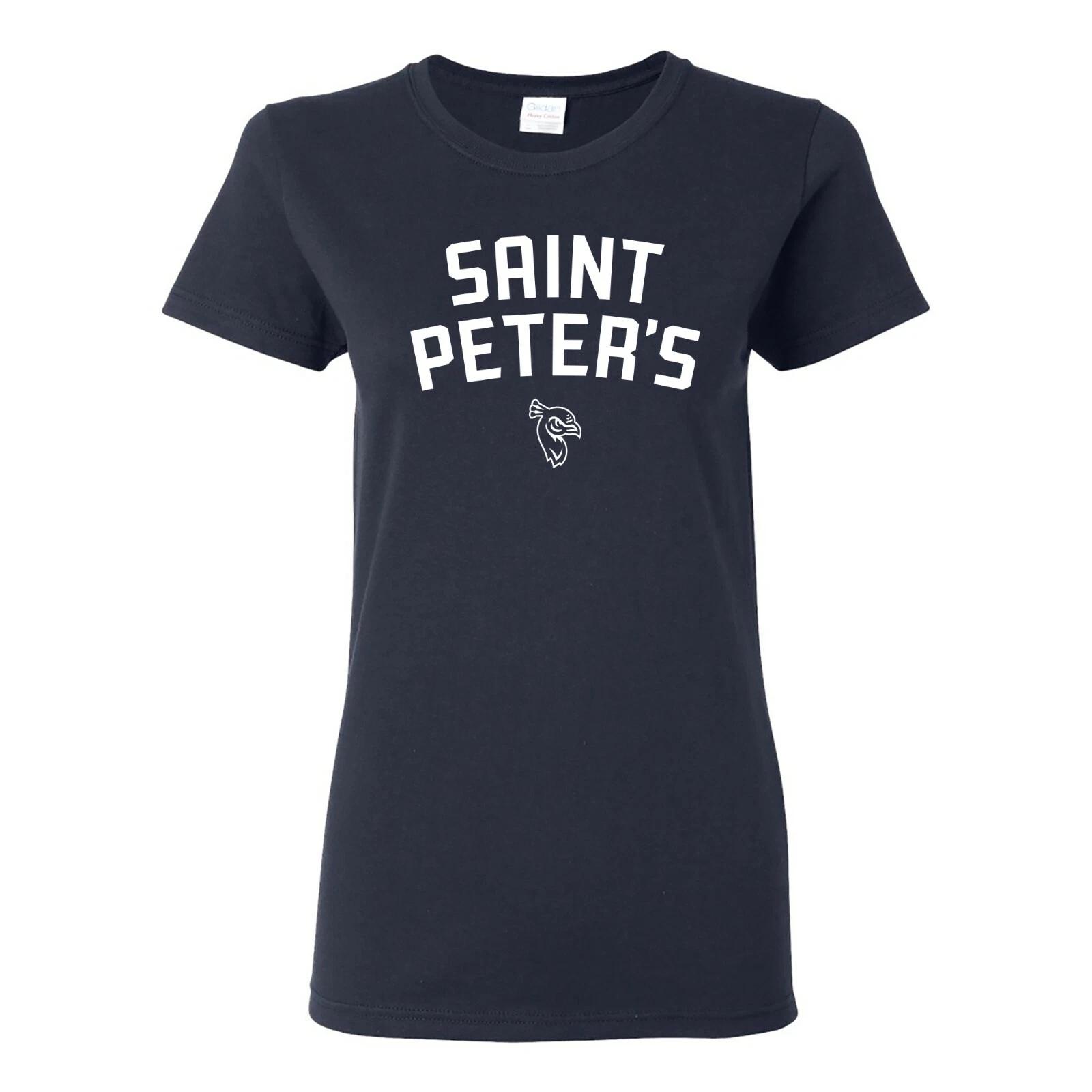 St Peter s University Peacocks Arch Logo Womens T-Shirt - Navy XL
