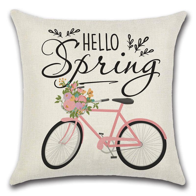 Spring Pillow Case Sofa Waist Pillow Case Garland Truck Light Luxury Home Office Pillow Pillow Case