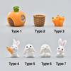Landscape Cartoon Carrot House Miniature Rabbit Figurine Mini Animal Statue Resin Bunny Basket