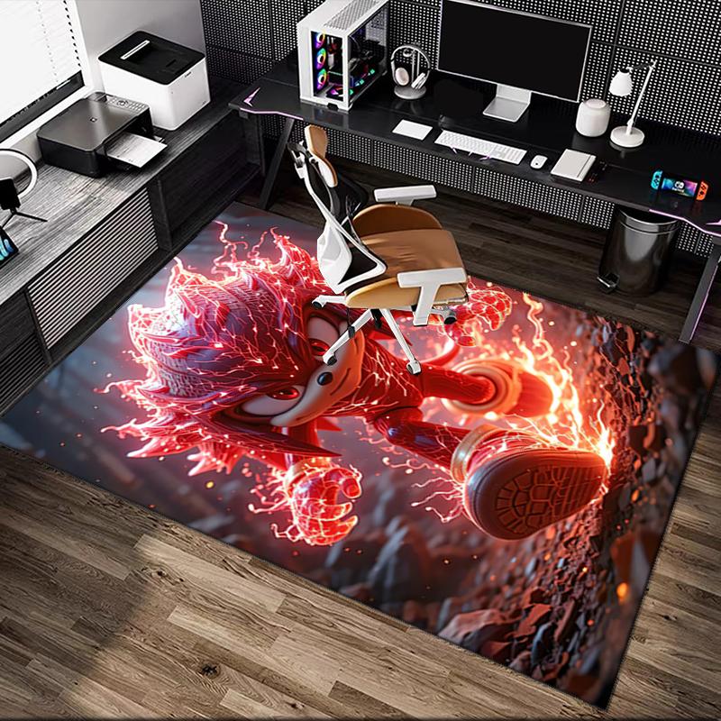 1pc SONIC Rug, Digital Printed Home Chair Sofa Mat, Durable Office Area Carpet, Beautiful Festival Decorations