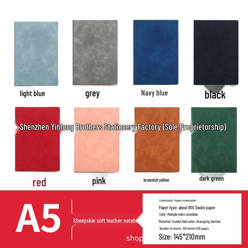 Деловой блокнот формата А5 из натуральной овчины - Ретро-дневник и планировщик с мягкой обложкой