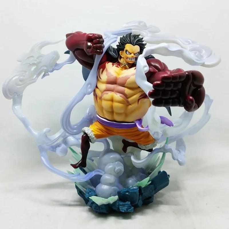 20cm One Piece Anime Model Monkey D. Luffy Gear 4 Model Dolls Action Figurine Gk Luffy Statue Decor Collect Kids Boy Toy Gift